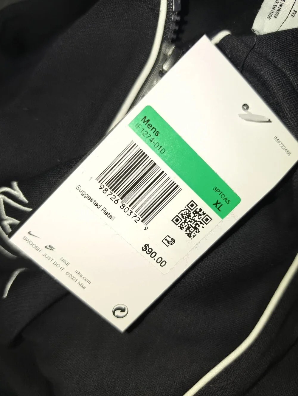 Nike AIR Full-Zip FLeece Hoodie ~  Black IF1274-010 | Men's: XL *NWT 💥$90
